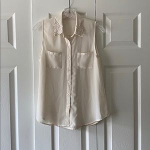 Button up sleeveless blouse